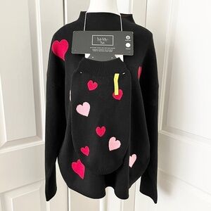 NWT Nicole Miller Matching Ladies (XL) & Dog (Small) Heart Print Sweater Set